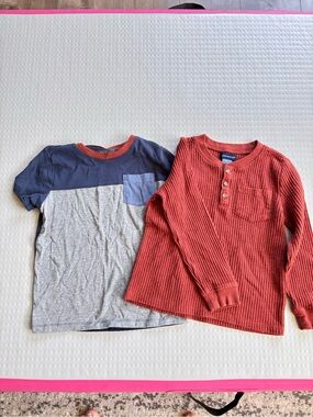 Andy & Evan Navy, Gray and Rust Two-Piece Tee Set